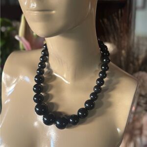 Large Black Beaded necklace